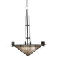 Meyda Lighting Lineage 36" 4-Light Antique Copper Inverted Pendant Light With Silver Mica Shade Glass