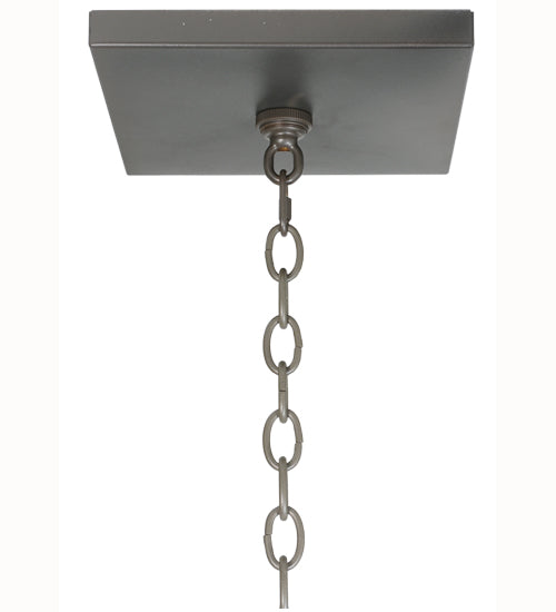 Meyda Lighting Lineage 36" 4-Light Antique Copper Inverted Pendant Light With Silver Mica Shade Glass