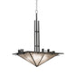 Meyda Lighting Lineage 36" 4-Light Antique Copper Inverted Pendant Light With Silver Mica Shade Glass