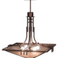 Meyda Lighting Lineage 38" 4-Light Mahogany Bronze Inverted Pendant Light With Silver Mica Shade Glass