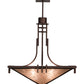 Meyda Lighting Lineage 38" 4-Light Mahogany Bronze Inverted Pendant Light With Silver Mica Shade Glass