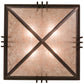 Meyda Lighting Lineage 38" 4-Light Mahogany Bronze Inverted Pendant Light With Silver Mica Shade Glass