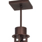 Meyda Lighting Lineage 38" 4-Light Mahogany Bronze Inverted Pendant Light With Silver Mica Shade Glass