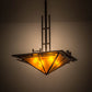 Meyda Lighting Lineage 38" 4-Light Timeless Bronze Inverted Pendant Light With Amber Mica Shade Glass