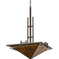 Meyda Lighting Lineage 38" 4-Light Timeless Bronze Inverted Pendant Light With Amber Mica Shade Glass