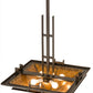 Meyda Lighting Lineage 38" 4-Light Timeless Bronze Inverted Pendant Light With Amber Mica Shade Glass