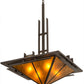 Meyda Lighting Lineage 38" 4-Light Timeless Bronze Inverted Pendant Light With Amber Mica Shade Glass