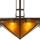Meyda Lighting Lineage 38" 4-Light Timeless Bronze Inverted Pendant Light With Amber Mica Shade Glass
