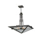 Meyda Lighting Lineage 38" 4-Light Timeless Bronze Inverted Pendant Light With Clear Shade Glass