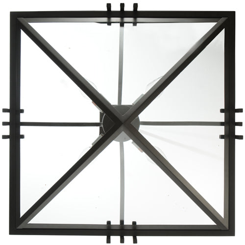 Meyda Lighting Lineage 38" 4-Light Timeless Bronze Inverted Pendant Light With Clear Shade Glass