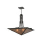 Meyda Lighting Lineage 38" 4-Light Timeless Bronze Inverted Pendant Light With Silver Mica Shade Glass