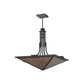 Meyda Lighting Lineage 38" 4-Light Timeless Bronze Inverted Pendant Light With Silver Mica Shade Glass