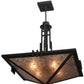 Meyda Lighting Lineage 38" 4-Light Timeless Bronze Inverted Pendant Light With Silver Mica Shade Glass