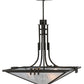 Meyda Lighting Lineage 38" 4-Light Timeless Bronze Inverted Pendant Light With White Shade Glass