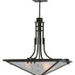 Meyda Lighting Lineage 38" 4-Light Timeless Bronze Inverted Pendant Light With White Shade Glass