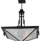 Meyda Lighting Lineage 38" 4-Light Timeless Bronze Inverted Pendant Light With White Shade Glass