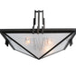 Meyda Lighting Lineage 38" 4-Light Timeless Bronze Inverted Pendant Light With White Shade Glass