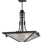 Meyda Lighting Lineage 38" 4-Light Timeless Bronze Inverted Pendant Light With White Shade Glass