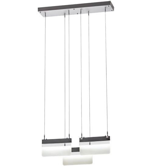 Meyda Lighting Lineal 36" LED Oil Rubbed Bronze Pendant Light With Crystal Idalight & Contrail Mist Idalight Shade