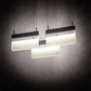 Meyda Lighting Lineal 36" LED Oil Rubbed Bronze Pendant Light With Crystal Idalight & Contrail Mist Idalight Shade