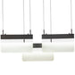 Meyda Lighting Lineal 36" LED Oil Rubbed Bronze Pendant Light With Crystal Idalight & Contrail Mist Idalight Shade