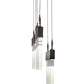 Meyda Lighting Lineal 36" LED Oil Rubbed Bronze Pendant Light With Crystal Idalight & Contrail Mist Idalight Shade