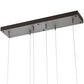 Meyda Lighting Lineal 36" LED Oil Rubbed Bronze Pendant Light With Crystal Idalight & Contrail Mist Idalight Shade