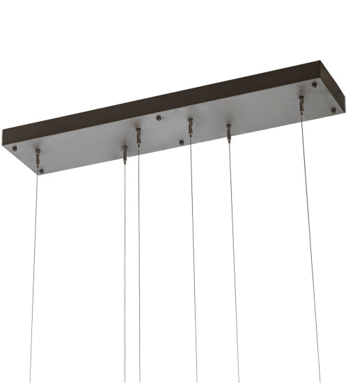 Meyda Lighting Lineal 36" LED Oil Rubbed Bronze Pendant Light With Crystal Idalight & Contrail Mist Idalight Shade