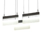 Meyda Lighting Lineal 36" LED Oil Rubbed Bronze Pendant Light With Crystal Idalight & Contrail Mist Idalight Shade