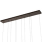 Meyda Lighting Lineal 72" LED Oil Rubbed Bronze Pendant Light With Crystal Idalight & Contrail Mist Idalight Shade