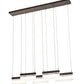 Meyda Lighting Lineal 72" LED Oil Rubbed Bronze Pendant Light With Crystal Idalight & Contrail Mist Idalight Shade