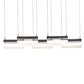 Meyda Lighting Lineal 72" LED Oil Rubbed Bronze Pendant Light With Crystal Idalight & Contrail Mist Idalight Shade