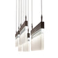 Meyda Lighting Lineal 72" LED Oil Rubbed Bronze Pendant Light With Crystal Idalight & Contrail Mist Idalight Shade