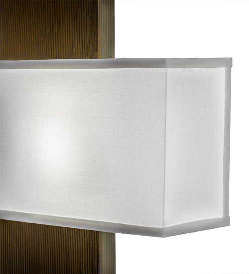 Meyda Lighting Lineal Intersect 20" 2-Light Nickel Wall Sconce With White Textrene Shade