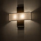Meyda Lighting Lineal Intersect 20" 2-Light Nickel Wall Sconce With White Textrene Shade
