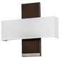 Meyda Lighting Lineal Intersect 20" 2-Light Nickel Wall Sconce With White Textrene Shade