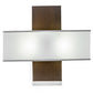 Meyda Lighting Lineal Intersect 20" 2-Light Nickel Wall Sconce With White Textrene Shade