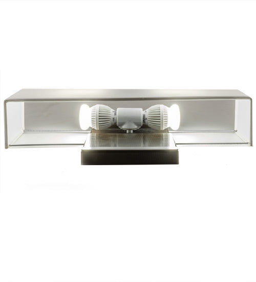Meyda Lighting Lineal Intersect 20" 2-Light Nickel Wall Sconce With White Textrene Shade