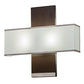 Meyda Lighting Lineal Intersect 20" 2-Light Nickel Wall Sconce With White Textrene Shade
