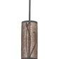 Meyda Lighting Linifolia 5" Nickel Antique Iron Gate Mini Pendant Light With Silver Mica Shade Glass
