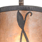 Meyda Lighting Linifolia 5" Nickel Antique Iron Gate Mini Pendant Light With Silver Mica Shade Glass