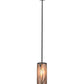 Meyda Lighting Linifolia 5" Nickel Antique Iron Gate Mini Pendant Light With Silver Mica Shade Glass