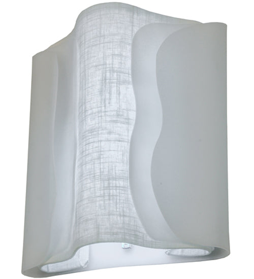 Meyda Lighting Linne 12" 3-Light LED Timeless Bronze Wall Sconce With White Fabric Wrap Shade