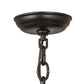 Meyda Lighting Lions and Cross 14" Textured Black Pendant Light With Beige Art Shade Glass