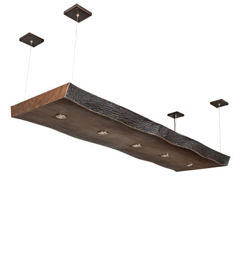 Meyda Lighting Live Edge Walnut 93" 5-Light Natural Wood Island Pendant Light