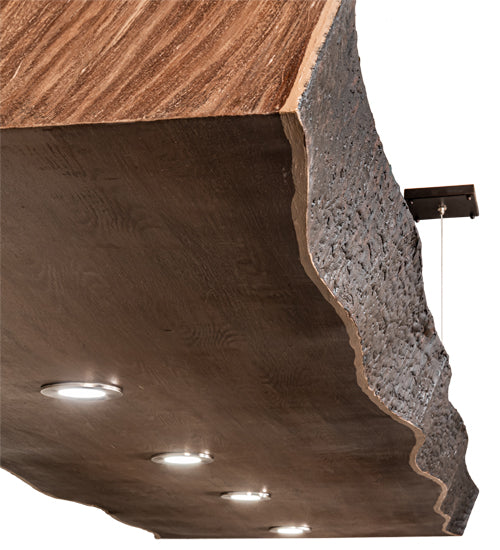 Meyda Lighting Live Edge Walnut 93" 5-Light Natural Wood Island Pendant Light