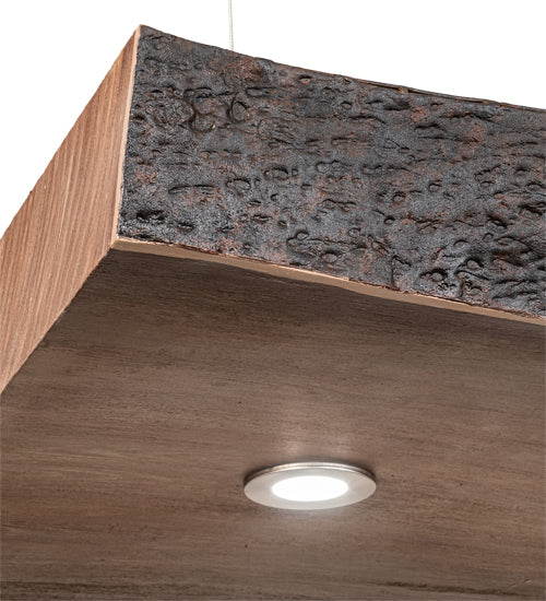 Meyda Lighting Live Edge Walnut 93" 5-Light Natural Wood Island Pendant Light