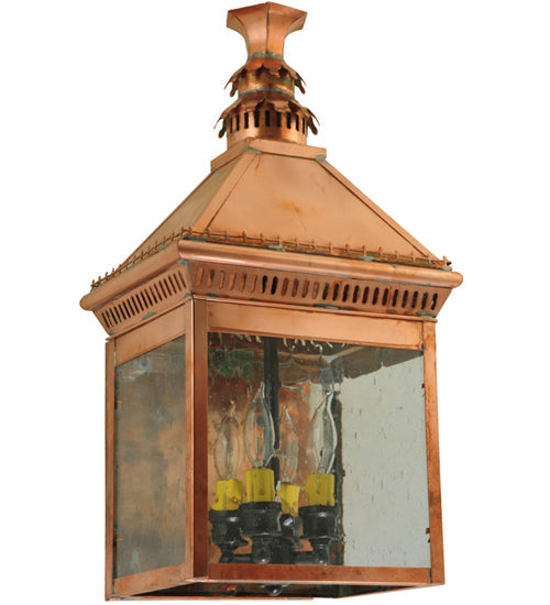 Meyda Lighting Locke 11" 4-Light Natural Copper Wall Sconce With Clear Seeded Shade Glass