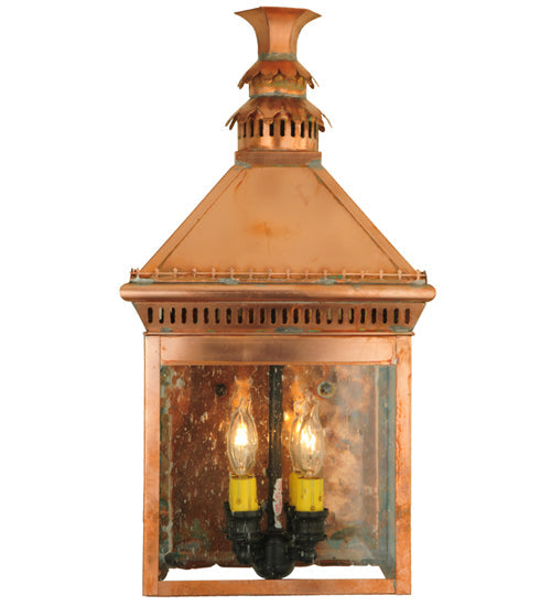 Meyda Lighting Locke 11" 4-Light Natural Copper Wall Sconce With Clear Seeded Shade Glass