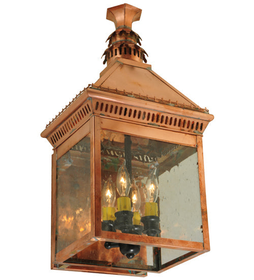 Meyda Lighting Locke 11" 4-Light Natural Copper Wall Sconce With Clear Seeded Shade Glass